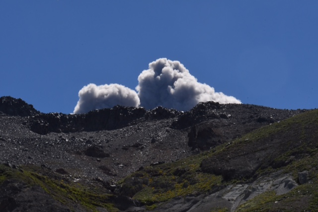 Chillan volcano erupting